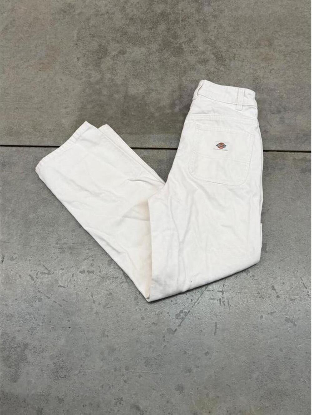 vintage dickies white relaxed baggy fit painter cargo pants size 2 WOMENS